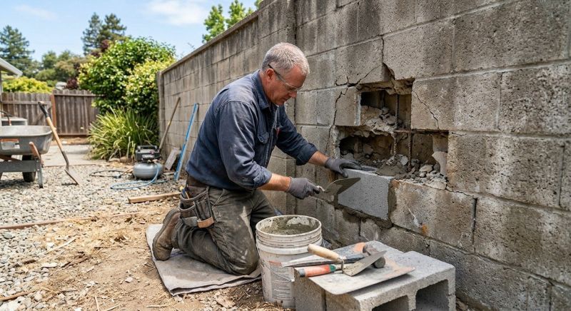 Block Wall Repair in Manteca, CA