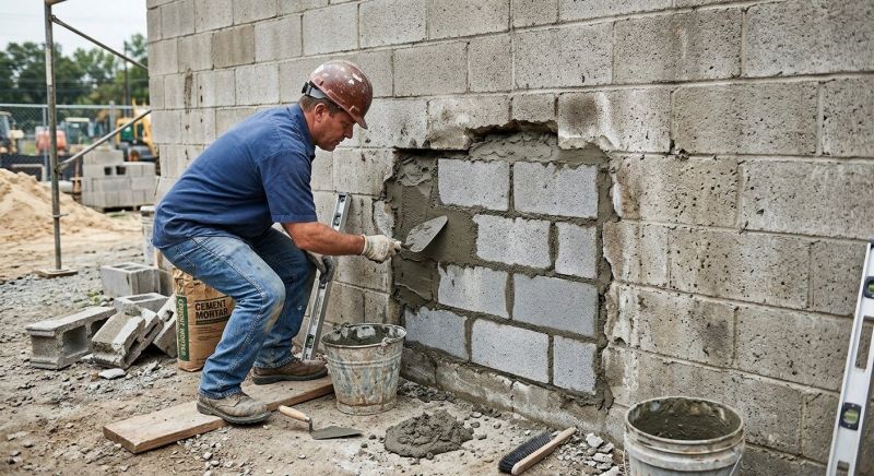 Cinder Block Wall Repair in Escalon, CA