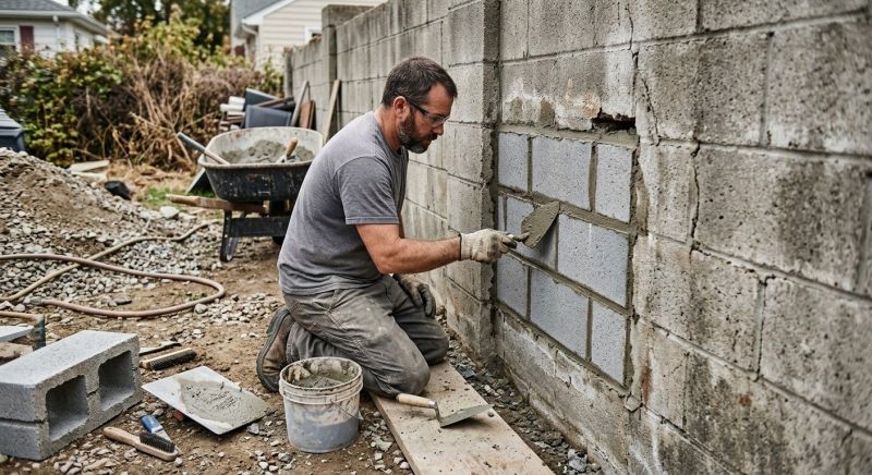 Cinder Block Wall Repair in Oakley, CA