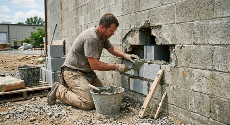 Cinder Block Wall Repair in Tracy, CA